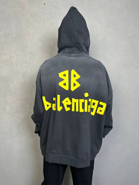 Мужское худи Balenciaga мужской графитовый 132172-2