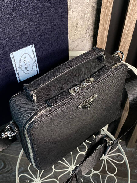 Мужская сумка мессенджер Prada мужской кожа черный 155340-2