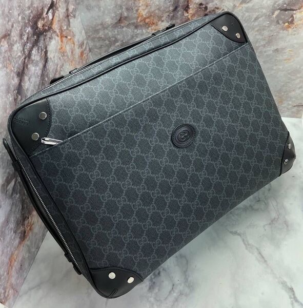 Мужской портфель-рюкзак Gucci мужской кожа графитовый 111551