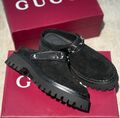 Сабо Gucci женский замша черный,белый 199470
