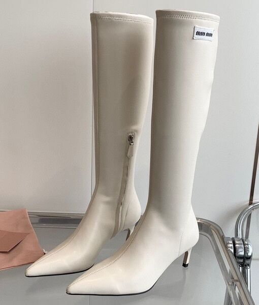 Сапоги Miu Miu женский кожа белый 124594