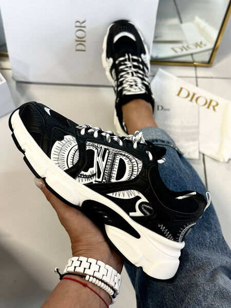 Кроссовки Christian Dior женский кожа черный 161031-5