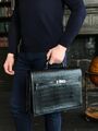 Портфель Hermès(Натур.крокодил) мужской кожа черный 62021-2