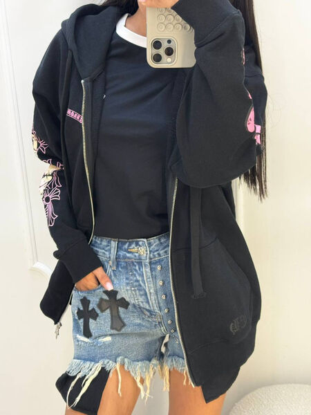 Худи Chrome Hearts женский черный 197007-2