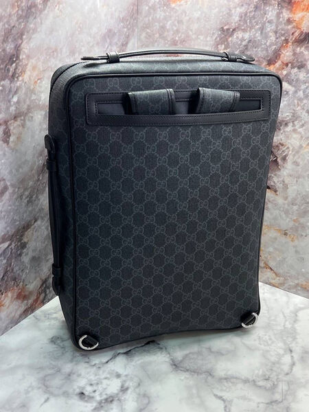Мужской портфель-рюкзак Gucci мужской кожа графитовый 111551-4