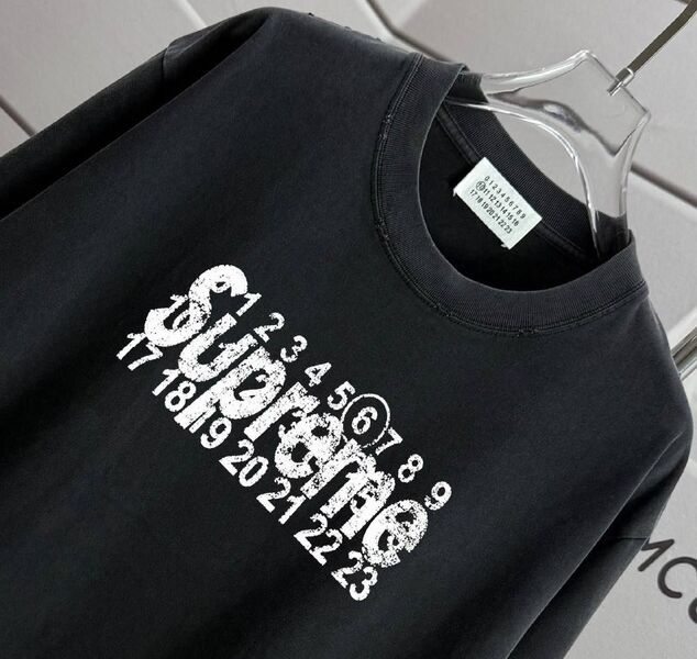 Мужская футболка Supreme x Maison Margiela женский хлопок черный s6712665-1-3