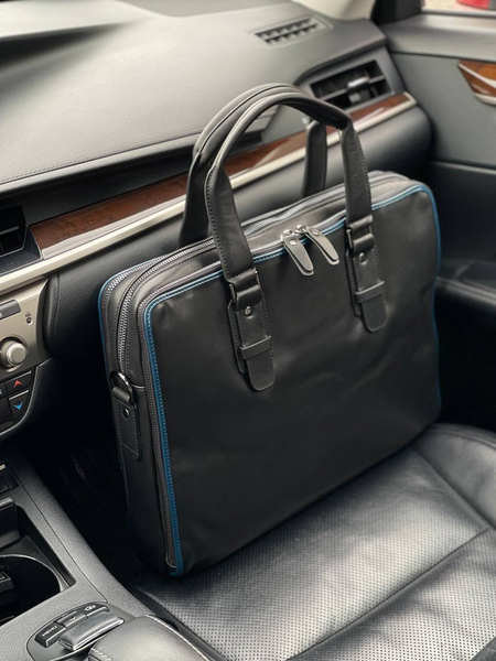 Мужской портфель Montblanc мужской кожа черный 52097-3