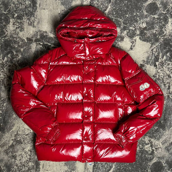 Мужской пуховик Moncler мужской бордовый 171384