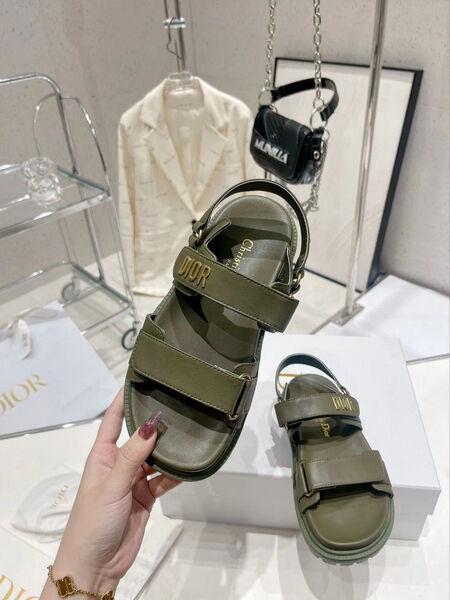 Шлепки Christian Dior женский кожа болотный 106534-3