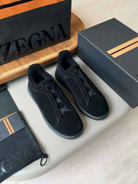 Мужские кеды Zegna мужской замша черный 170255-2