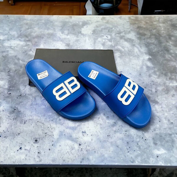Мужские шлепки Balenciaga мужской резина синий 121817-4