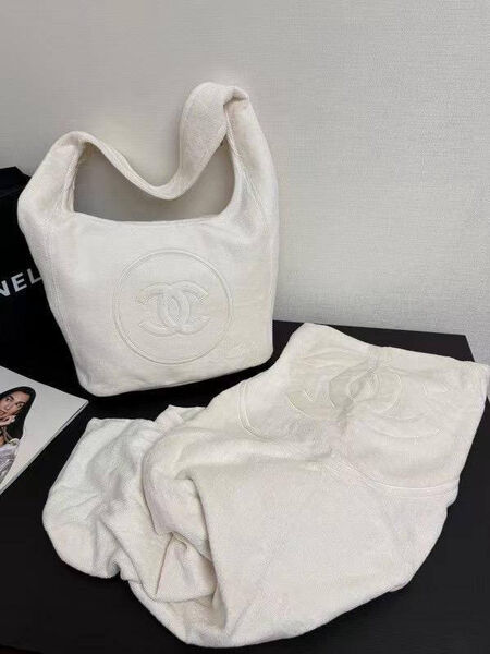 Сумка Chanel женский текстиль белый 193884-5