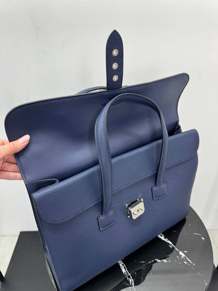 Мужской портфель Loro Piana мужской кожа синий 193644-2