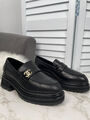Лоферы Chanel женский кожа черный 122395-6