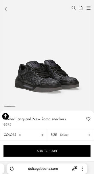 Мужские кроссовки Dolce & Gabbana мужской кожа черный 163501-6