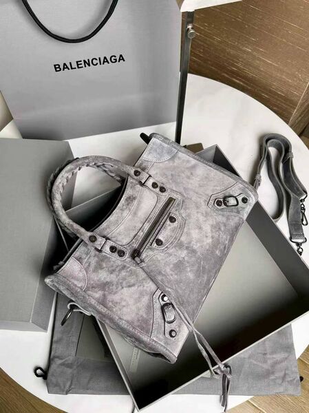 Сумка Balenciaga женский замша графитовый b9133563-1-7