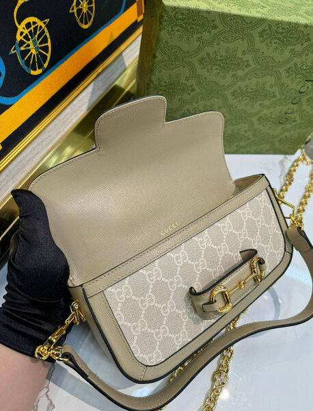 Сумка Gucci Horsebit 1955 женский канва графитовый 137915-5