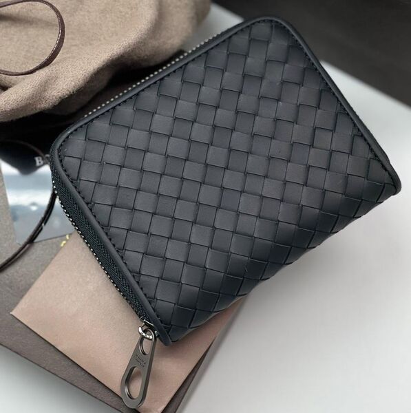 Мужской картхолдер Bottega Veneta мужской кожа черный 108698