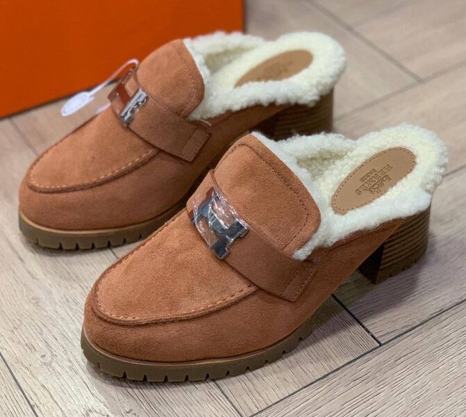 Мюли Hermès женский замша 135137