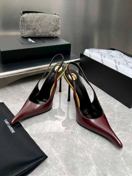 Женские туфли Saint Laurent женский кожа фиолетовый h7575323-1-3