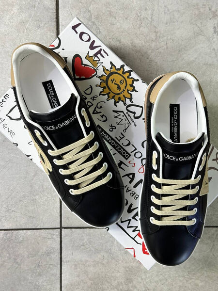 Мужские кеды Dolce & Gabbana мужской кожа черный 163487-5