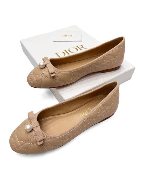 Балетки Christian Dior женский кожа бежевый 137093-4