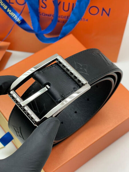 Мужской ремень Louis Vuitton мужской кожа черный 111464-4