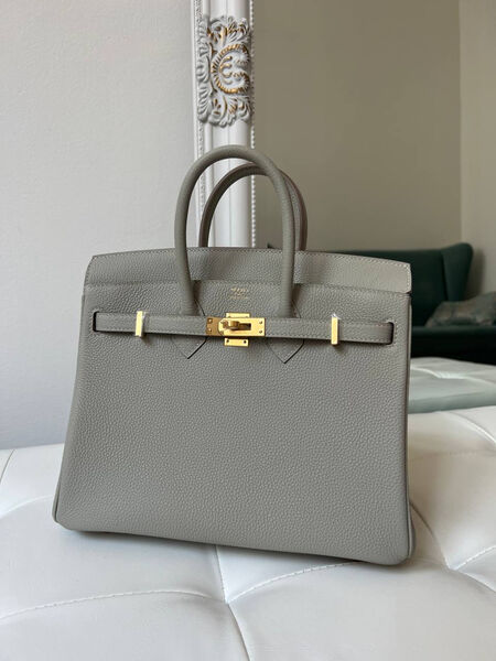 Сумка Hermès Birkin 25 женский кожа графитовый 150148-2