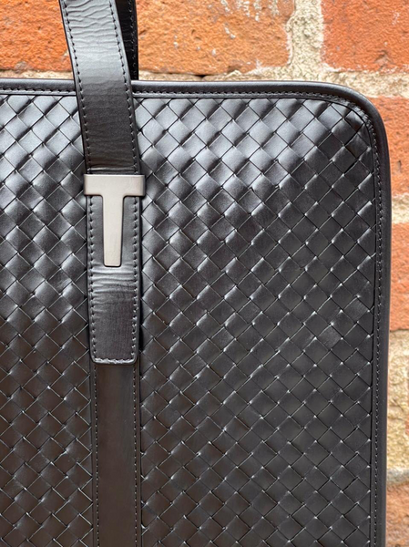 Мужской портфель Bottega Veneta мужской кожа черный 52035-5