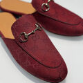 Сабо Gucci женский текстиль бордовый 185109-3
