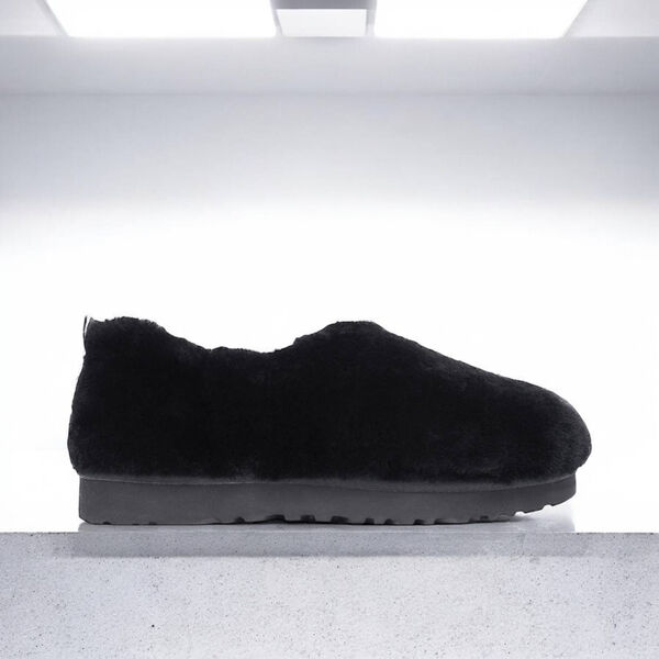 Угги Ugg Hailey Fluff Slippers женский натуральный мех черный 163230-2