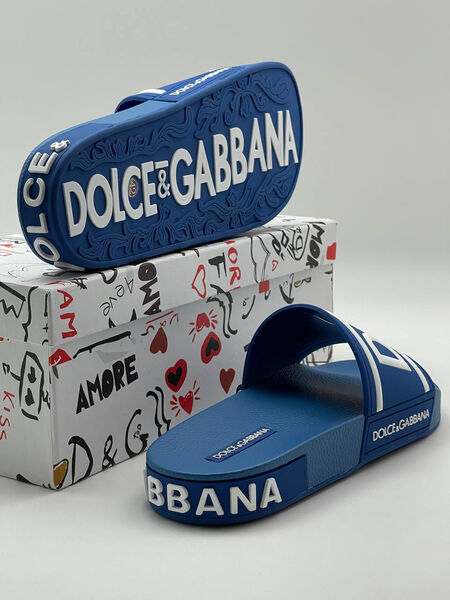 Мужские шлепки Dolce & Gabbana мужской резина синий 151979-3