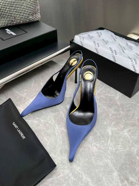 Женские туфли Saint Laurent женский кожа голубой a6396348-1-3