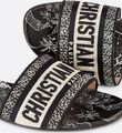 Шлепки Christian Dior женский ткань белый 88200-2