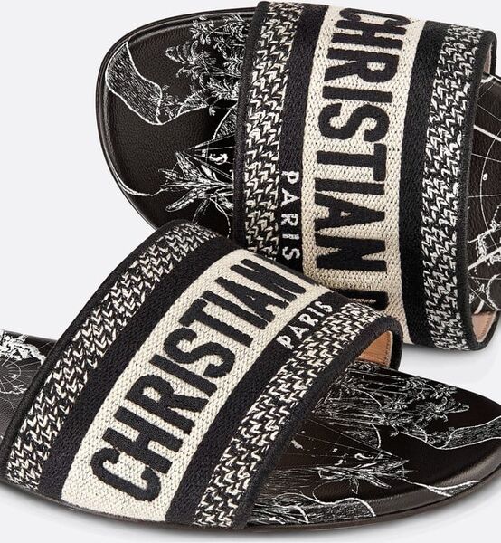 Шлепки Christian Dior женский ткань белый 88200-2