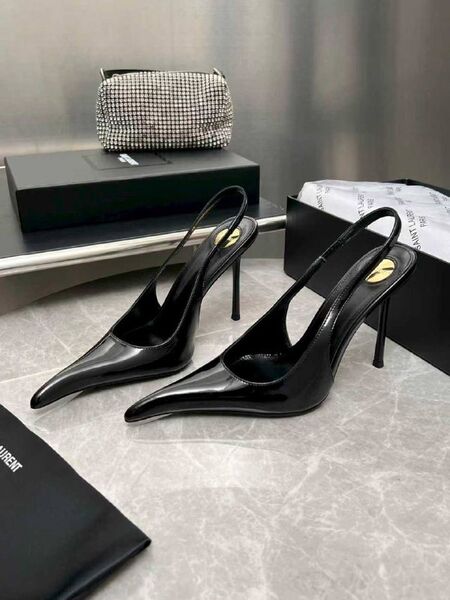 Женские туфли Saint Laurent женский кожа черный f3843227-1-3