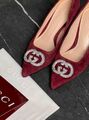 Женские туфли Gucci женский замша бордовый o3245919-1-4