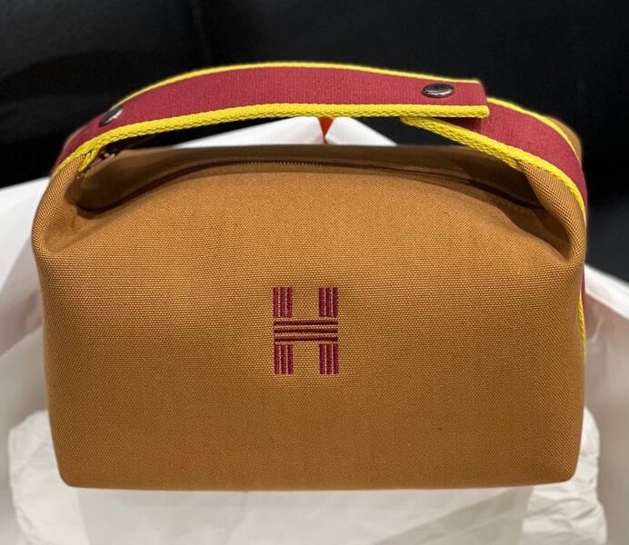 Косметичка Hermès женский текстиль бежевый 106230