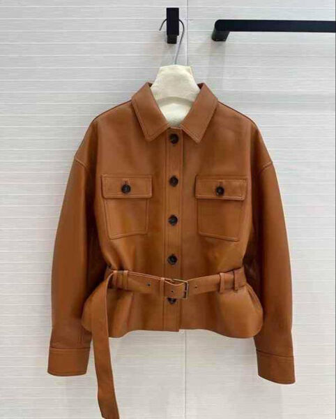Куртка Saint Laurent женский кожа 173158-7