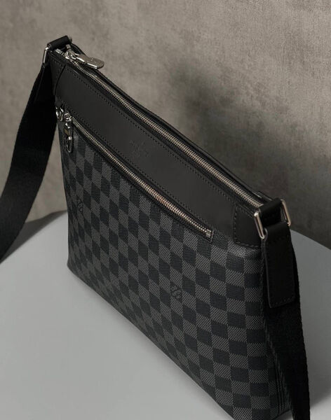Мужская сумка мессенджер Louis Vuitton мужской кожа черный 200793-4