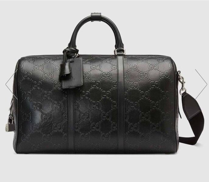 Дорожная сумка Gucci мужской кожа черный 19159