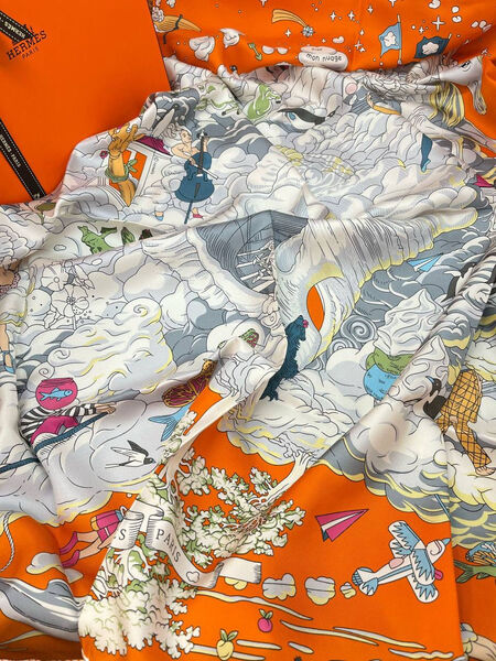 Платок Hermès женский шелк белый 197670