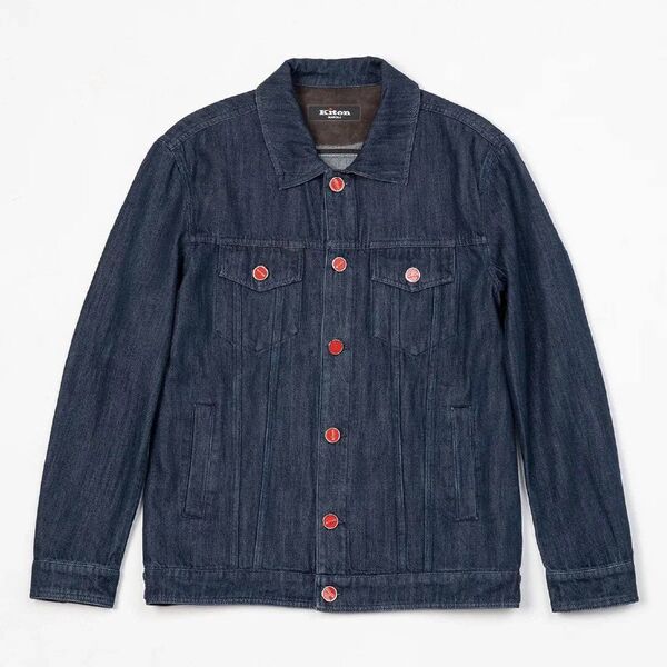 Мужская джинсовая куртка Kiton мужской джинса синий x7345130-1