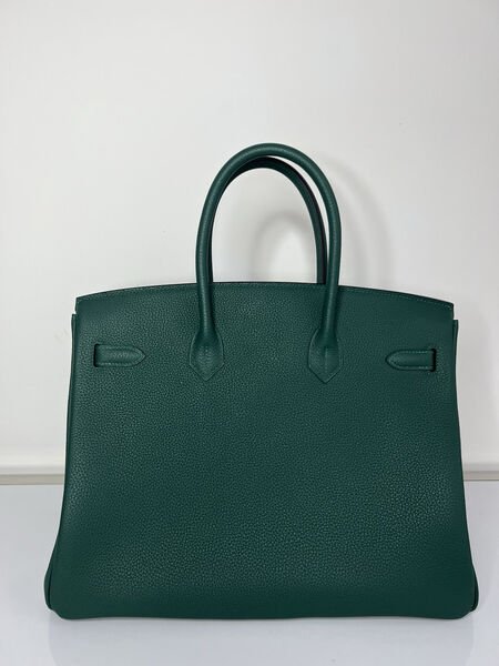 Сумка Hermès Birkin 35 женский кожа болотный 139844-3