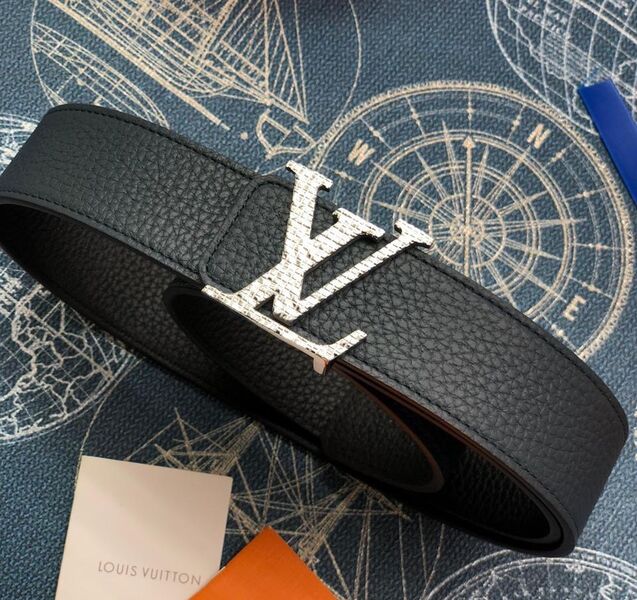 Мужской ремень Louis Vuitton мужской кожа черный 115724