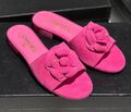 Шлепки Chanel женский замша розовый 152364-1