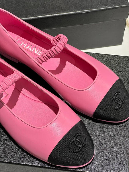 Балетки Chanel женский кожа розовый 139286-3