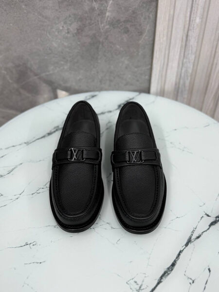 Мужские лоферы Louis Vuitton мужской кожа черный 185774-3