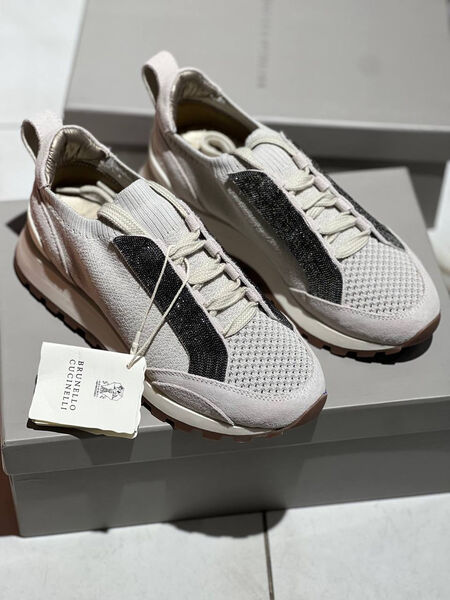Кроссовки Brunello Cucinelli женский текстиль графитовый 152736-4