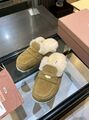Женские меховые тапочки Miu Miu женский замша бежевый a1429452-1-3
